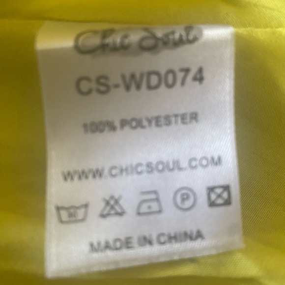 Chic Soul’s Yellow Looking Chic Party Dress          3X Bust: 46" Length: 52" - Picture 6 of 6